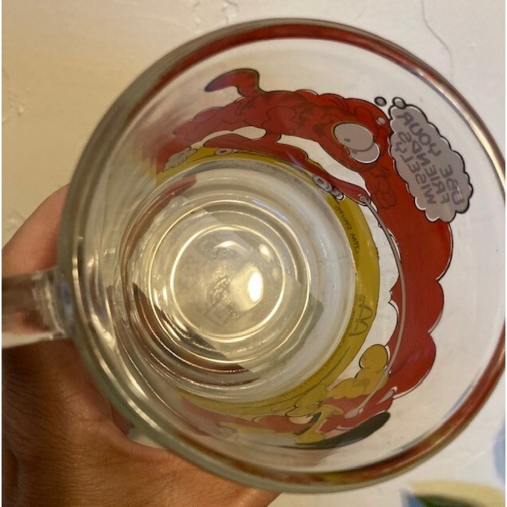 Vintage McDonalds GARFIELD Collector Glass Mug 1978 'Use Your Friends Wisely' - Picture 3 of 4